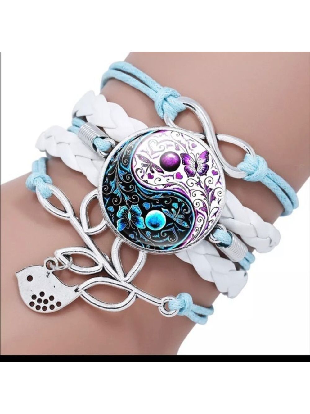 New Yin Yang ☯️ Infinity Leather Woven Bracelet